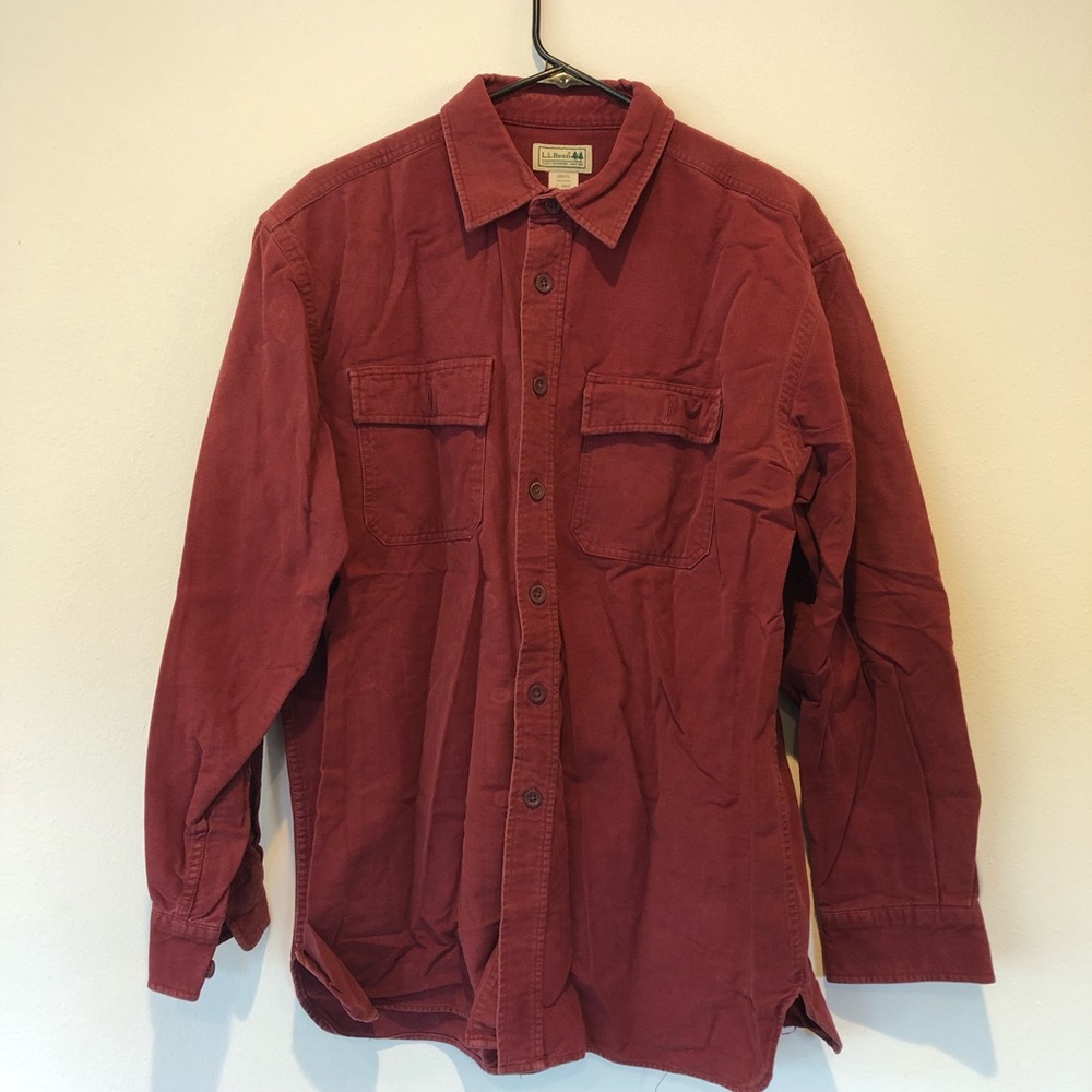 LL Bean Maroon Men’s Flannel, Size L